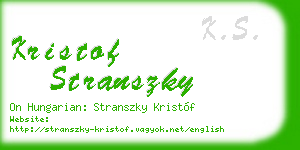 kristof stranszky business card